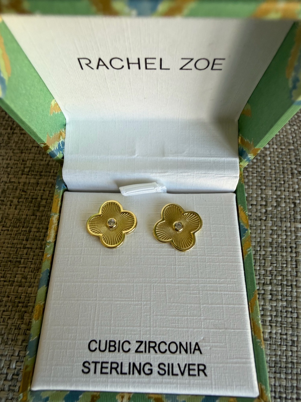 Rachel Zoe Gold Clover Earrings